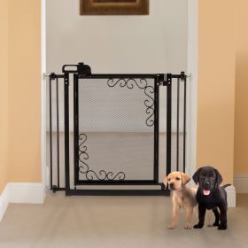 OneTouch Metal Mesh Pet Gate in Black