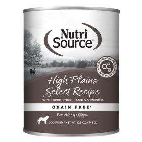 Nutrisource Dog Select Grain Free High Plains 12.3oz. (Case of 12)