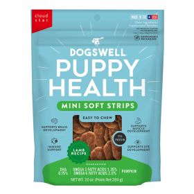 Dogswell Dog Lifestage Puppy Treats Mini Soft Strips Lamb 10oz.