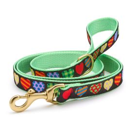5' NARROW COLORFUL HEARTS LEAD w/D-RING