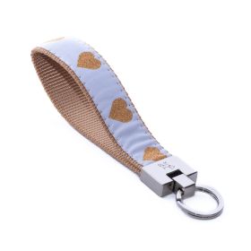 WHITE HEART OF GOLD KEYCHAIN