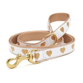 5' NARROW WHITE HEART OF GOLD LEAD w/ D-RING