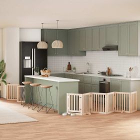 Dog Gate Set of 12 Natural Poplar Wood Large Foldable Dog Gate