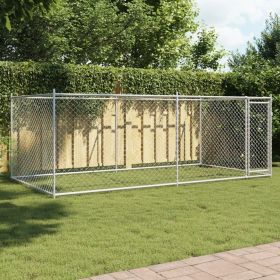 Dog Cage Grey Galvanized Steel Large Durable Dog Cage