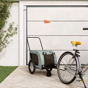 Pet Bike Trailer Black and grey Oxford fabric Collapsible
