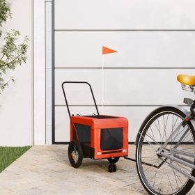 Pet Bike Trailer Orange and Black Made from Oxford Fabric, Iron, PVC