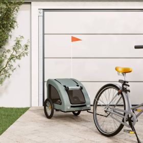 Pet Bike Trailer Grey Oxford Fabric, Iron, PVC Small Foldable