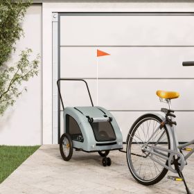 Pet Bike Trailer Grey Oxford fabric, iron, PVC Medium Durable