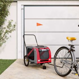 Pet Bike Trailer Orange and Grey Oxford Fabric, Iron, PVC Medium