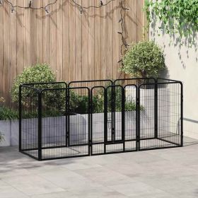 Dog Playpen Black Powder-coated steel 31.5 x 39.4 in Durable