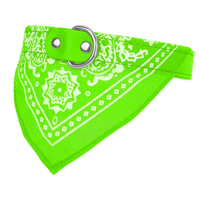 Adjustable Bandana Leather Pet Collar (Color: Green, size: M)