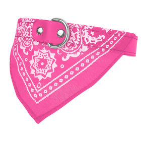 Adjustable Bandana Leather Pet Collar (Color: pink, size: M)