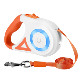 16FT Retractable Dog Leash Extendable Pet Leash (Color: Orange)