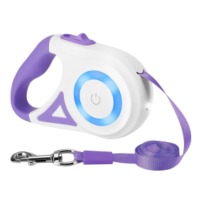 16FT Retractable Dog Leash Extendable Pet Leash (Color: Purple)