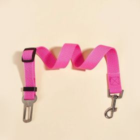 Adjustable Pet Safety Belt Leash; Dog Car Seat Belt For Dogs & Cats Outdoor Travelling (Color: pink, size: 72)