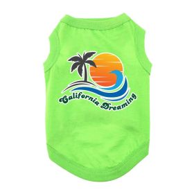 California Dreaming Dog Shirt (Color: Green Flash, size: X-Large)