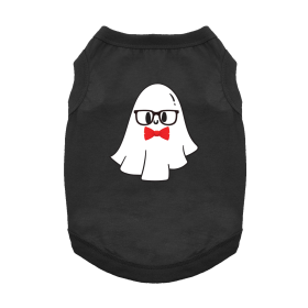 Nerdy Ghost Dog Shirt (Color: Jet Black, size: 3X-Large)
