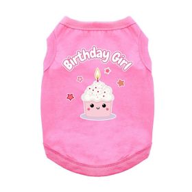 Birthday Girl Dog Shirt (Color: pink, size: small)