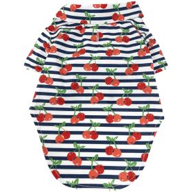 Hawaiian Camp Shirt (Color: Cherry Stripe, size: small)