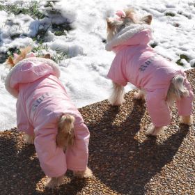 Ruffin It Dog Snowsuit Harness (Color: pink, size: Small/Medium)